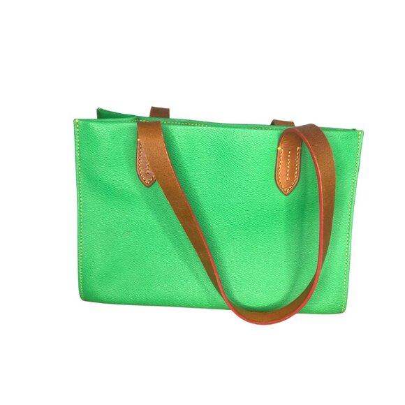 Dooney & Bourke Green Leather Tote Purse - Picture 2 of 3